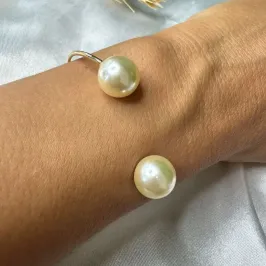 Bracelete com Pérolas - Banhado a Ouro 18K