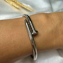 Bracelete Inspiração Jóia Prego - Banhado em Ródio