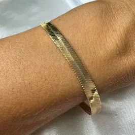 Pulseira Fio Laminado - Banhado a Ouro 18k