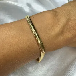 Pulseira Malha Lacraia - Banhado a Ouro 18k