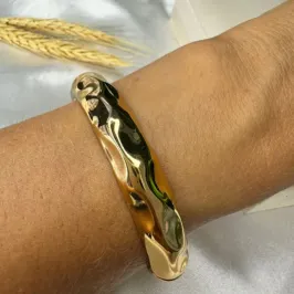 Bracelete Maxi Orgânico - Banhado a Ouro 18K