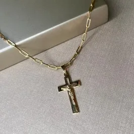 Pingente Crucifixo Cristo - Banhado a Ouro 18K