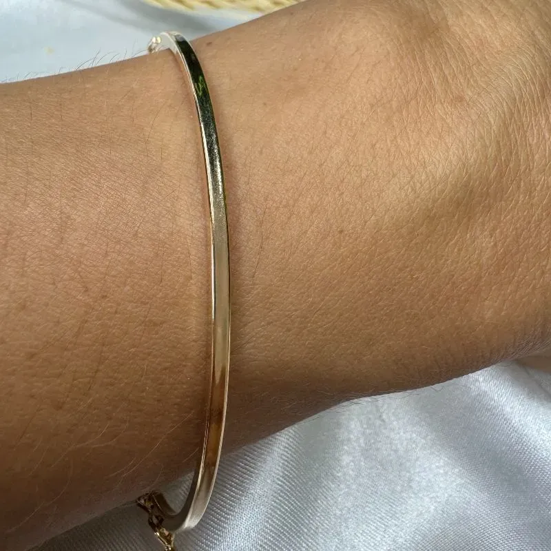 Bracelete Fino Liso - Banhado a Ouro 18K