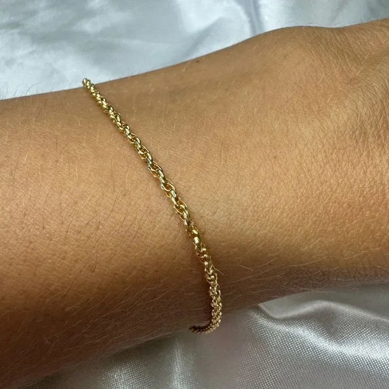 Pulseira Elo Singapura - Banhado a Ouro 18k