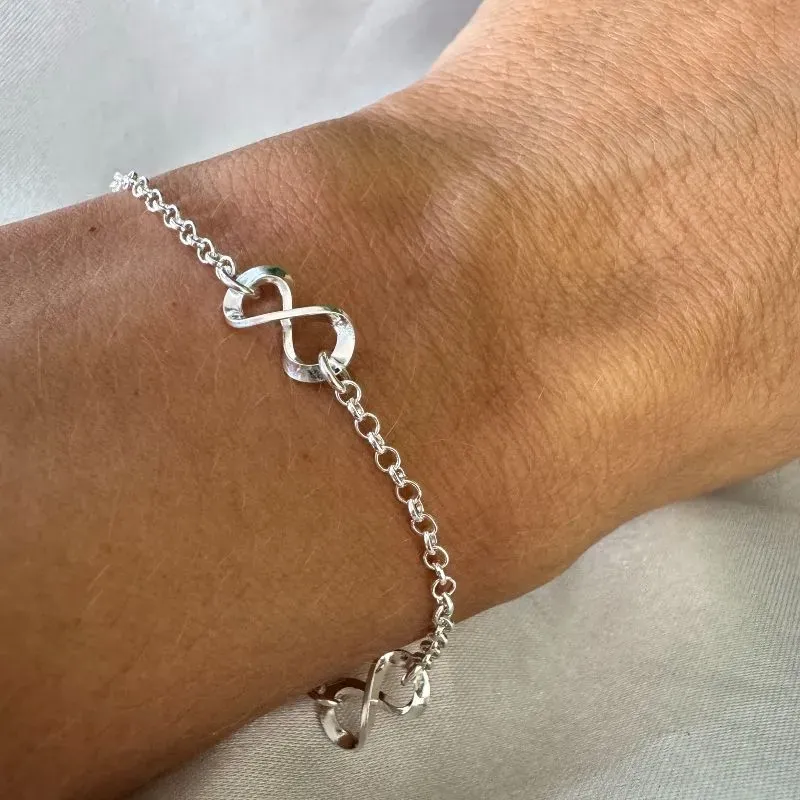 Pulseira Elos Círculos e Infinito - Prata925