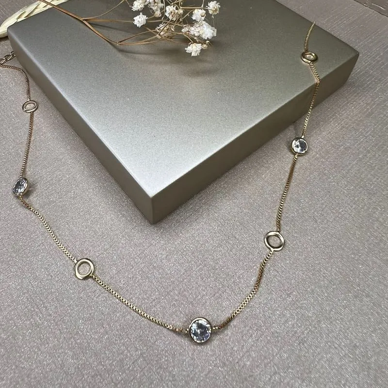 Choker com Circulo e Ponto de Luz - Banhado a Ouro 18K