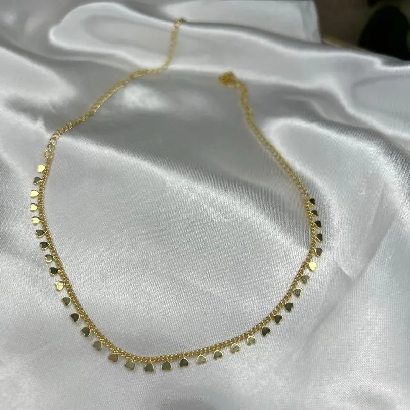 Choker com Mini Corações - Banhado a Ouro 18K