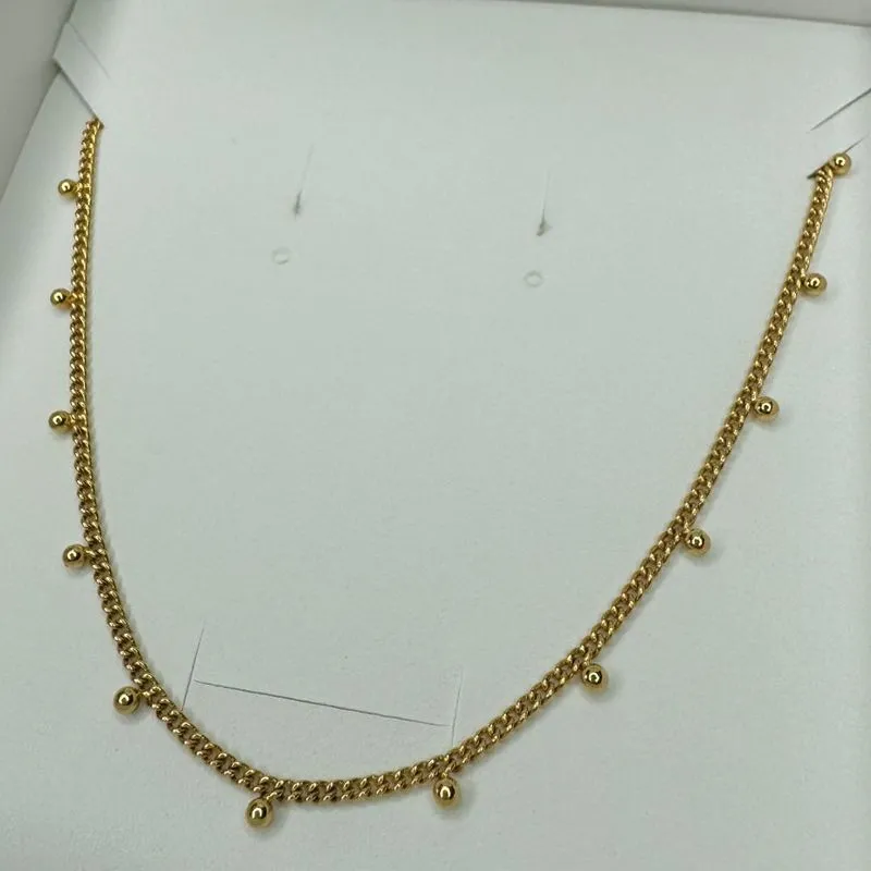 Choker Grumet Pastilhas com Mini Bolinhas - Banhado a Ouro 18K