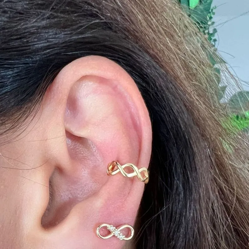 Piercing Fake Infinito - Banhado a Ouro 18K