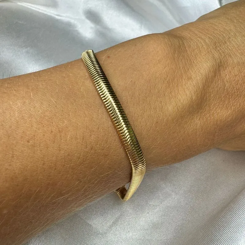 Pulseira Malha Lacraia - Banhado a Ouro 18k