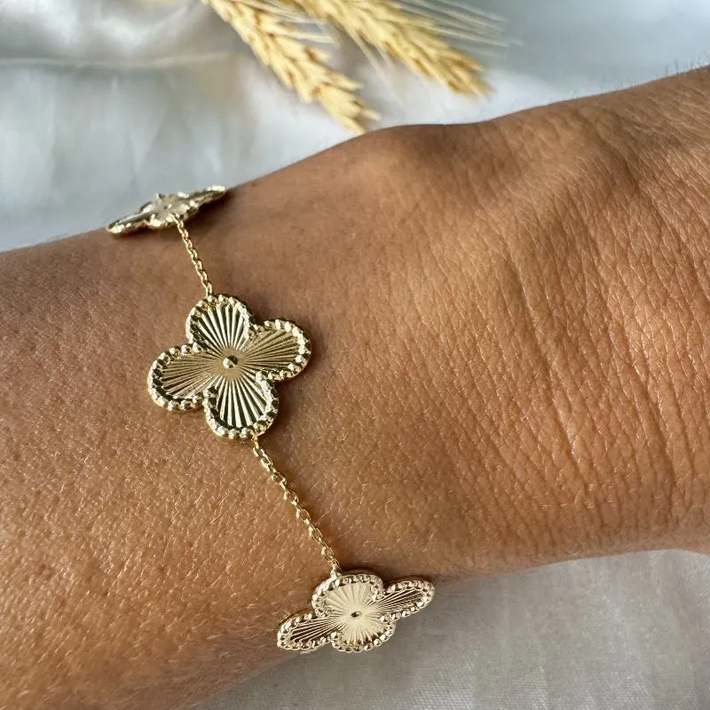 Pulseira Trevo Inspiração Joia - Banhado a Ouro 18K