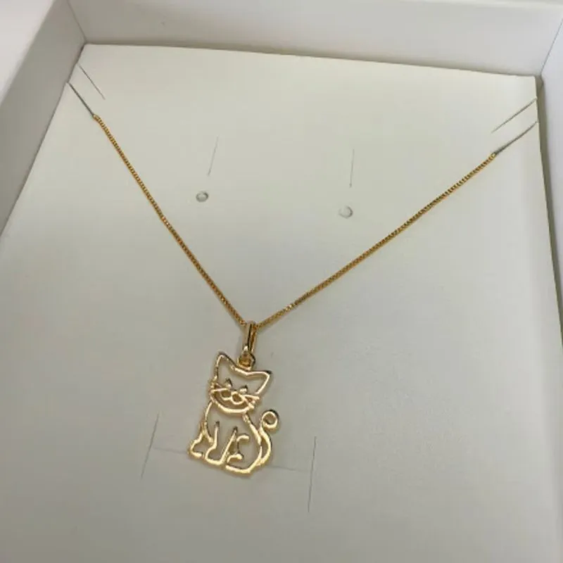 Pingente Gatinho - Banhado a Ouro 18K